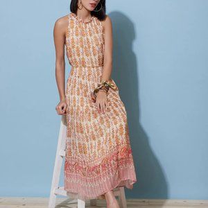 Ritu Kumar Printed Floral Midi Dress - Size M (6-8)